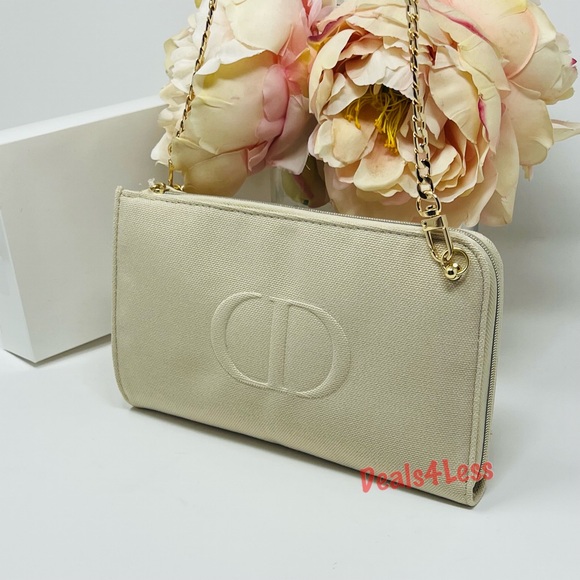 Dior Crossbody Bag Pouch Purse Removable Chain Strap DIOR Logo New in Box - Picture 3 of 8